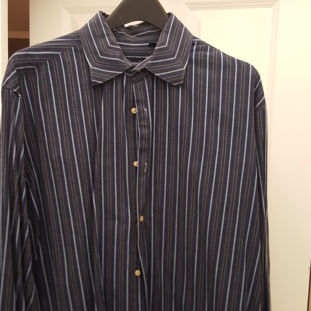 Mens long sleeve blue with stripes